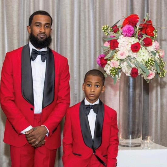 Uriah Popular Red One Button Knife Collar Wedding Groom Mens Suit Online_2