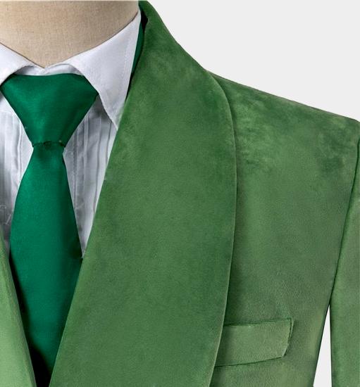 Jaxon Newest Green Velvet Three Pieces Tuxedo | Double Breasted Men Suits_4