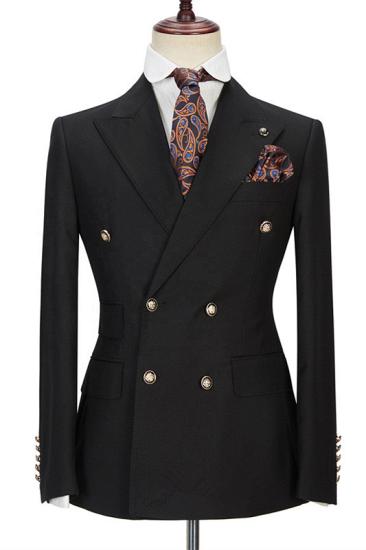 Advanced Black Men Suits Online | Peak Lapel Blazer with Double Breasted