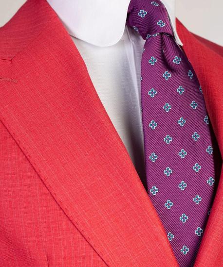 Samuel Stylish Red Fashion Double Breasted Peaked Lapel Prom Men Suits_2