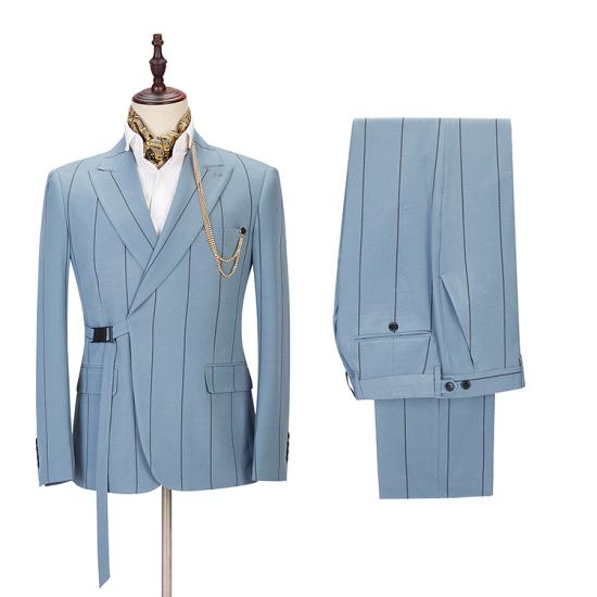 Eirene New Arrival Peaked Lapel Striped Stylish Men Suits Online_2