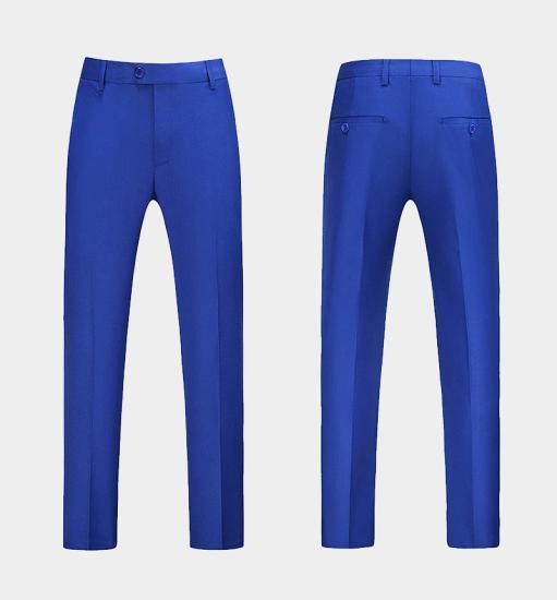 Wilder Newest Royal Blue 3 Pieces Notched Lapel Prom Suits_4