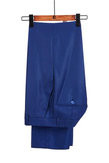 Unique Royal Blue Double Breasted Two-Piece Business men Suits_4