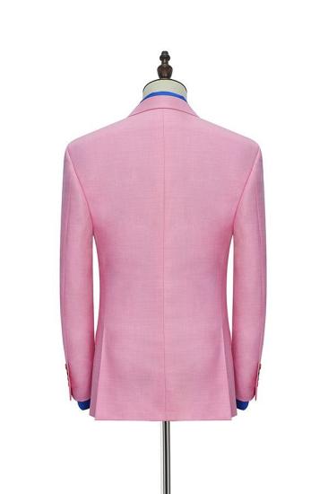 Fashion Candy Pink Three Slant Pockets Mens Suits | Fashion Business Suits for Office_3