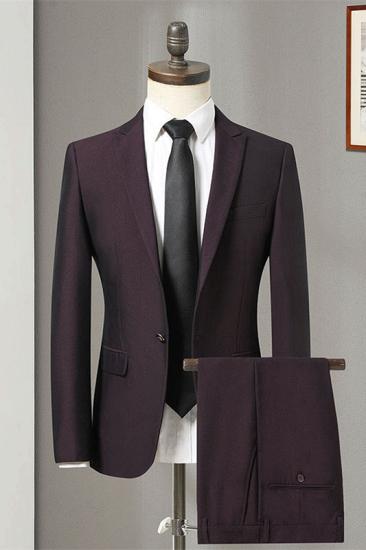 New Arrival Purple Slim Fit Formal Business Men Suits Online_1