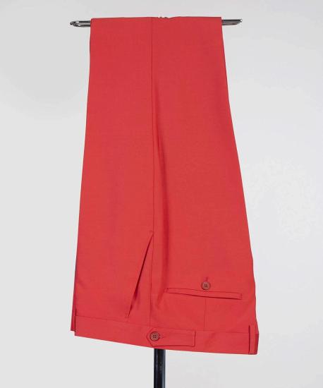 Penelope New Red Peaked Lapel Slim fit Three Pieces Prom Suits_6