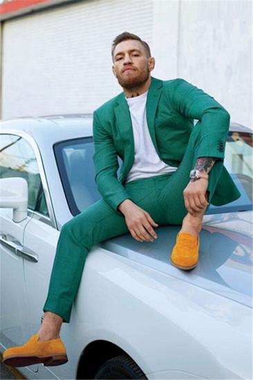 Fashionable slim fit dark green two-piece men's ball suit_1