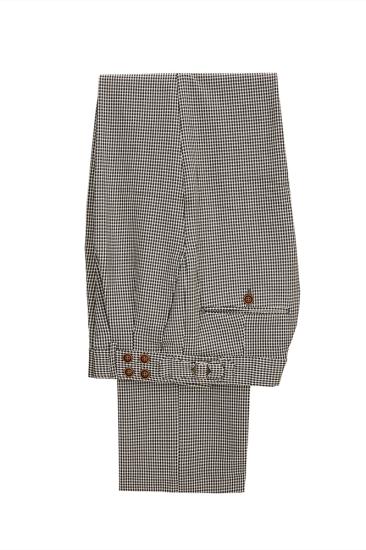 Unique Light Khaki Notch Lapel 3 Piece Men's Suit with Dark Coffee Waistcoat_4