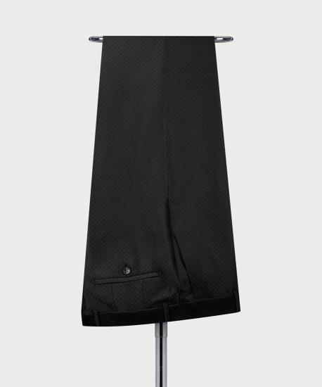 Fashionable and minimalist black shawl lapel double breasted two-piece set for men's suits_4