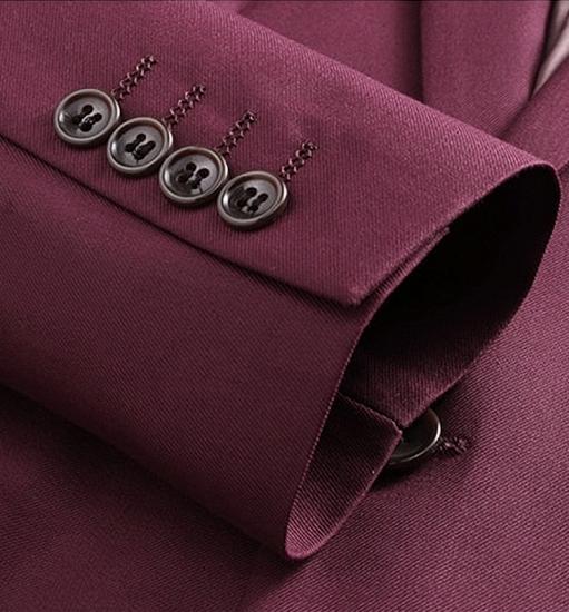 Wilder Stylish Burgundy Suits with 3 Pieces | Peak Lapel Mens Tuxedo_5