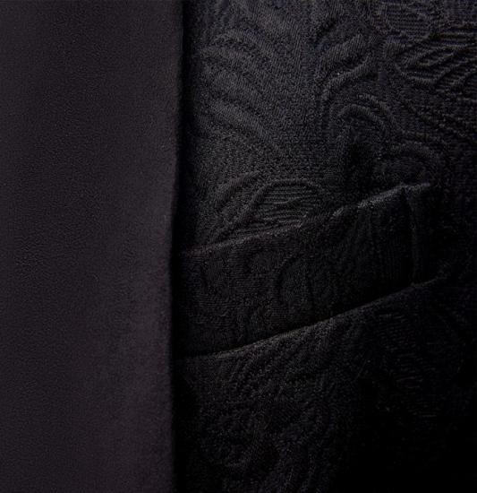 Classical Black Silk Shawl Lapel Men Suits For Business | Formal Three Pieces Jacquard Wedding Suits_4