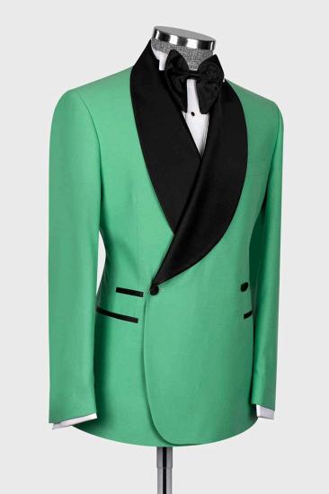 Greyson Stylish Green Double Breasted Shawl Lapel Two Pieces Men Wedding Suits_2