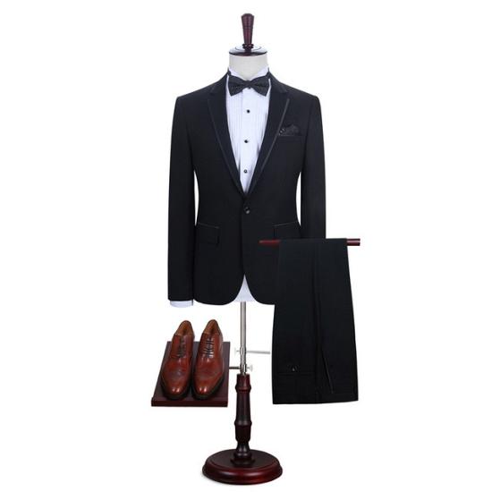 Daniel Simple Black Slim fit One Button Fashion Men Suits Online_2