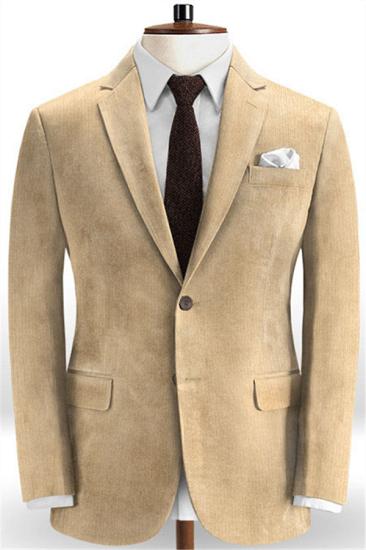 Latest Design Single Breasted Corduroy Tuxedo for Men | Two Pieces Striped Men Suits Online