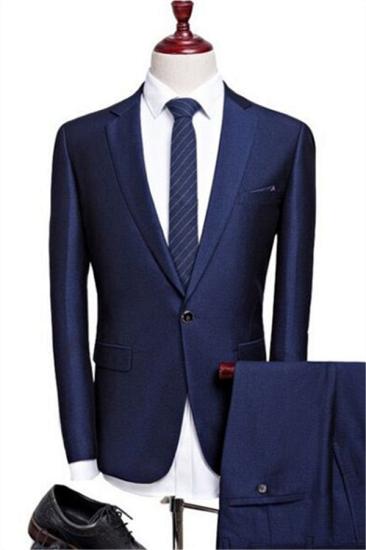 Fashion Navy Blue Men Suits | Formal Business Jacket Slim Fit Tuxedos Best Man Blazers 2 Pieces