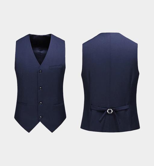 Wilder Modern Navy Blue Shiny Notched Lapel Prom Men Suits_3