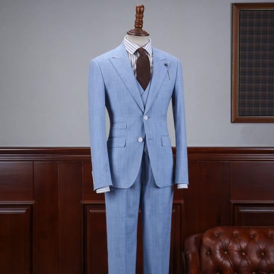 Chloé Latest Design Sky Blue Small Plaid 3 Flaps Business Suit_2