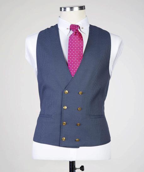 Sterling Newest Grey Three-Pieces Peaked Lapel Men Suits For Business_2