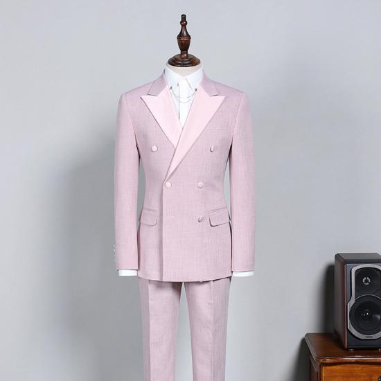 Eleni Modern Pink Double Breasted Peaked Lapel Custom Prom Suit_2