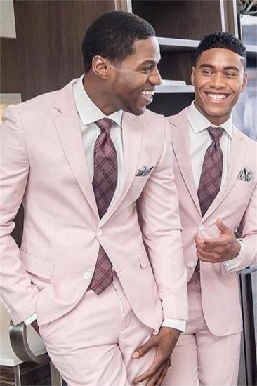 Daniel Stylish Pink Slim Fit Groomsmen Suits for Wedding_1