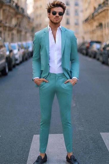 James Fashion Notched Lapel Two Pieces One Button Men Suits for Prom_1