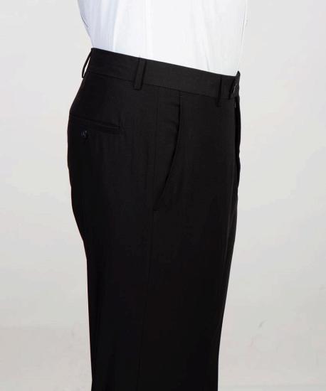 Chic Black Notched Lapel Two Pieces Prom Suits With Belt | Happnessmall_3
