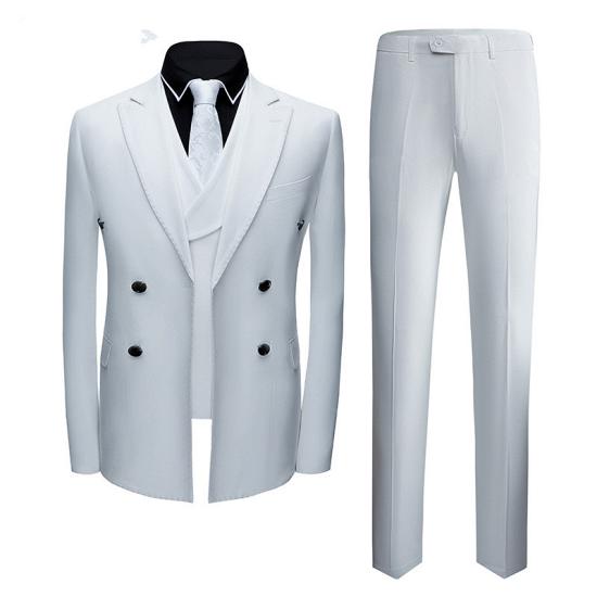 Wilder Modern White Slim Three Pieces Formal Business Men Suits_2