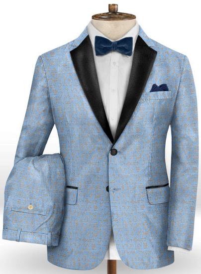 New Arrival Printed Sky Blue Prom Suits For Men Online | Happnessmall_2