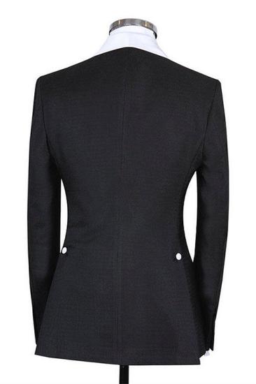 Pelagia Chic Black Shawl Lapel Slim Fit Fashion Wedding Men Suits_2
