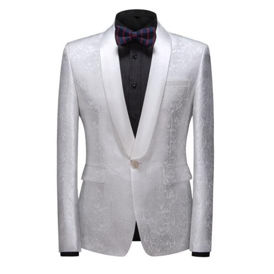 Nico Elegant White Slim Fit Shawl Lapel One Button Wedding Tuxedo_4