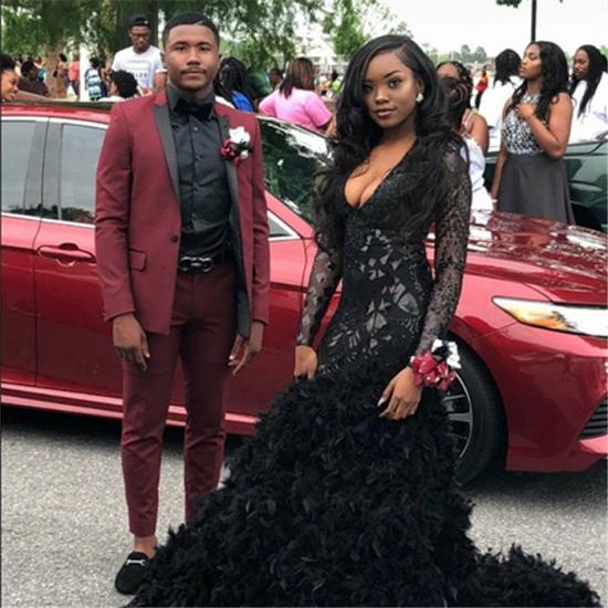 Rutherford Bespoke Slim Fit Two Piece Prom Suit with Black Lapel_2