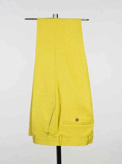 Chartreuse 2ps Peaked Lapel Slim Fit Men Suits | Happnessmall_4
