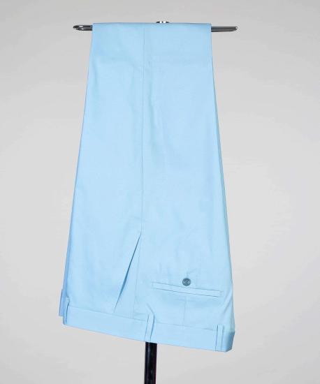 Stylish Sky Blue Three Pieces Peaked Lapel Slim Fit Men Suits_6