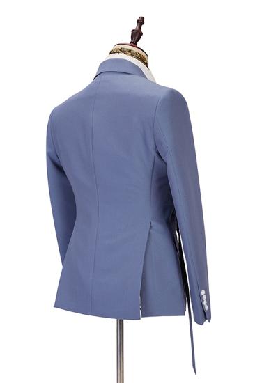 Chic Ocean Blue Peaked Lapel Slim Fit Men Suits for Prom_2