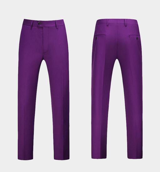Chic Purple Men Suits For Prom | Three Pieces Tuxedo with Notched Lapel_4