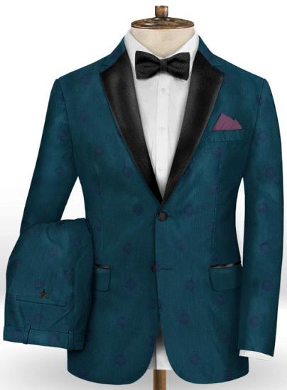 Popular Ink Blue Two Pieces Wedding Tuxedos Groom | Best Men Suits Business Travel Prom Party_2