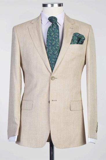 Tryphaena Simple Champagne Two Pieces Fashion Notched Lapel Men Suits_1