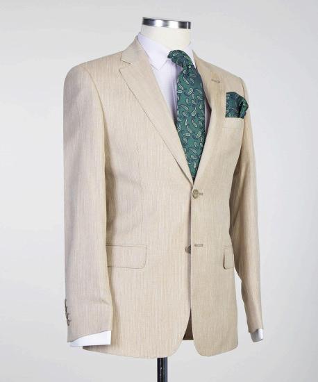 Tryphaena Simple Champagne Two Pieces Fashion Notched Lapel Men Suits_2