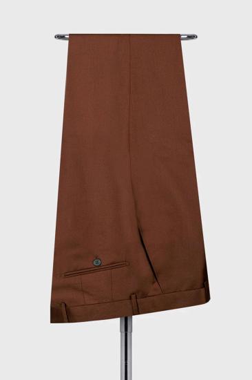 Popular Brown 3 Piece Peaked Lapel Slim Fit Men Suits With Classic Vest_5