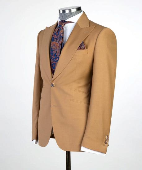 Fashionable New Brown Lapel Business Men'S Suit | Happnessmall_4