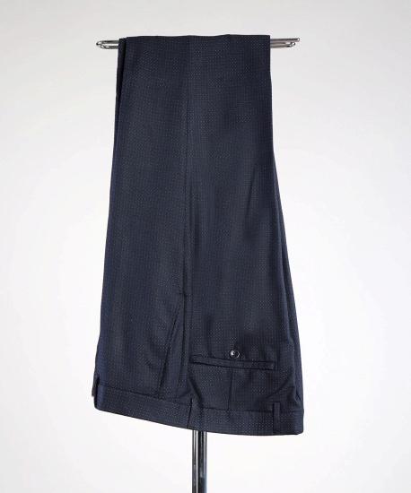 Stylish Navy Peaked Lapel Double Breasted Busibess Men Suits_4