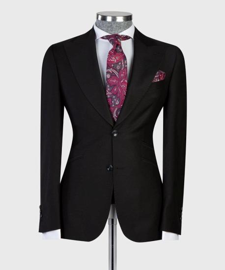 Fashionable New Black Lapel Business Men'S Suit | Happnessmall_4