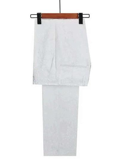 Advanced White Shawl Lapel Double Breasted Man Prom | Wedding Suits With Adjustable Belt_2