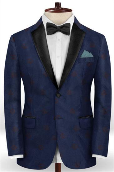 Gentle Navy Blue 2 Pieces Groom Tuxedos | Happnessmall