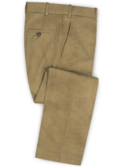 Advanced Camel Striped Notched Lapel Tuxedo | Slim Fit Business Men Suits_3
