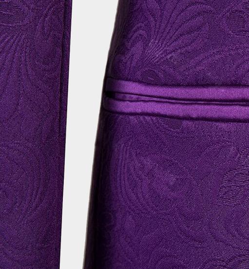 Advanced Jacquare Violet Men Suits | 3 Pieces Prom Suits_5