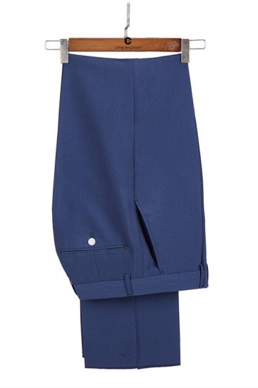 Gentle Dark Blue Peaked Lapel Slim Fit Men Suits for Business_4