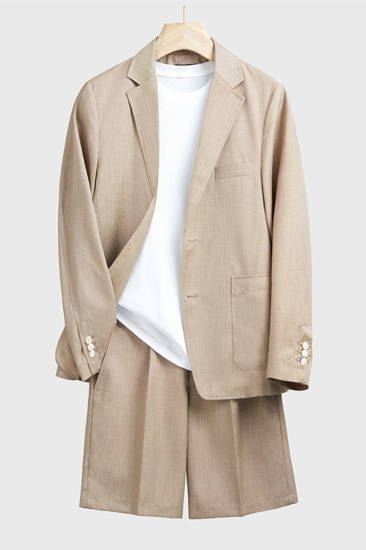 Simple Stylish Summer Loose Men Suits with Short Pants | Happnessmall_1