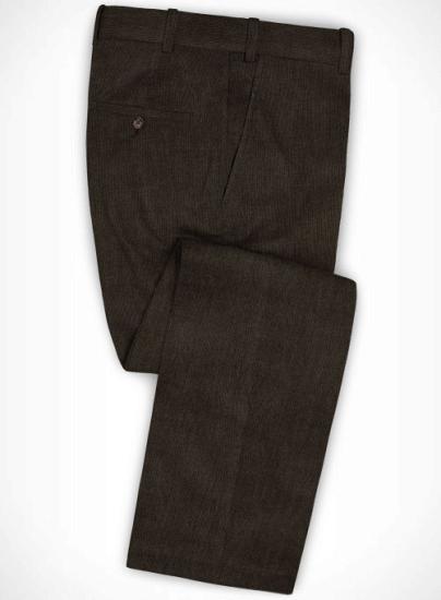 Latest Design Brown Two Pieces Prom Tuxedo | Corduroy Formal Business Men Suits_3
