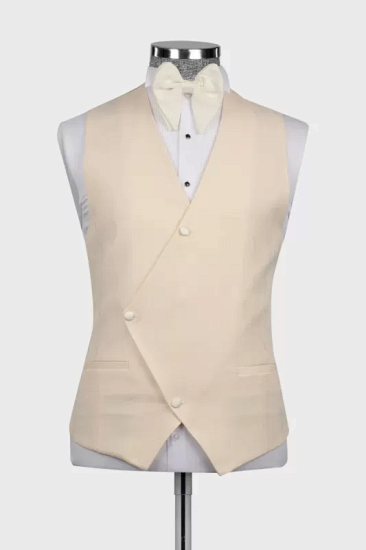 Popular Champagne Notched Lapel Three Pieces One Button Prom Suit | Happnessmall_3